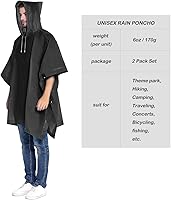 Vista 4 de ANTVEE Ponchos de lluvia para adultos, impermeable, portátil, reutilizable, paquete de 2 con capucha con cordón, se mantiene seco