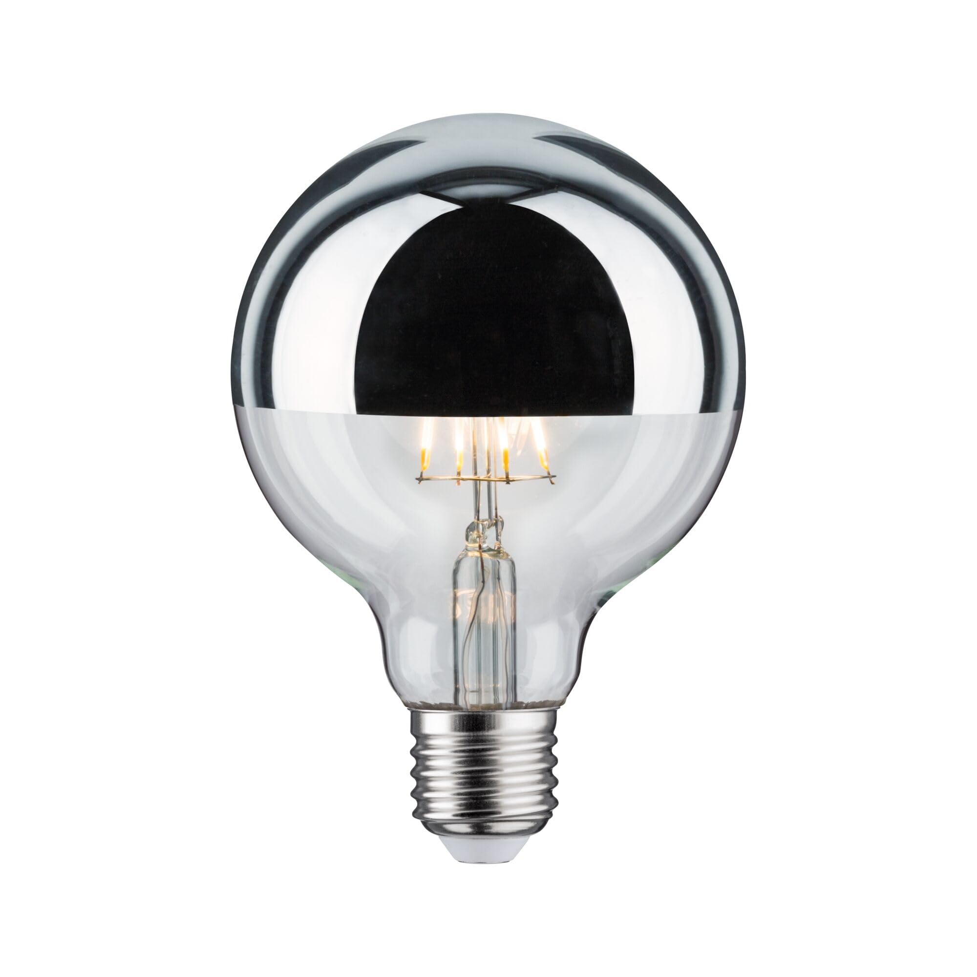 Paulmann Crown Mirror Silver 28673 Led Filament Lamp G95 7 Watts Lamp 2700 K Warm White Dimmable E27