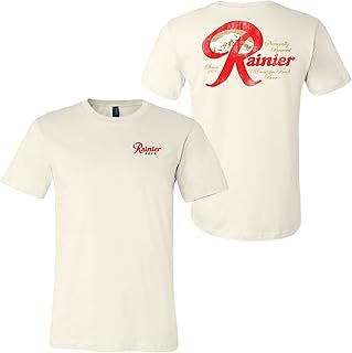Rainier Mountain Fresh Beer Distressed Front and Back T-Shirt