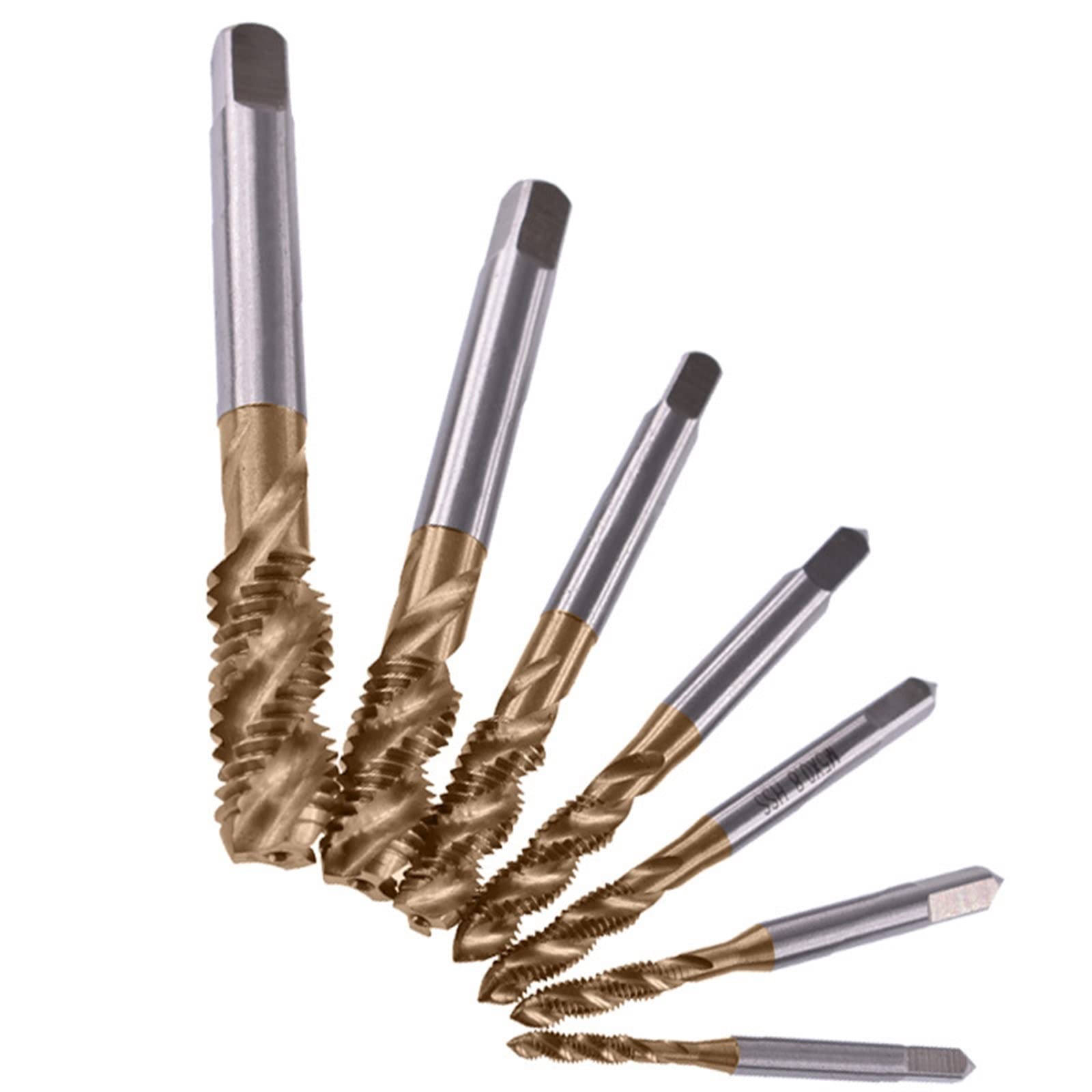 Juego de brocas para macho de roscar de acero de titanio HSS con revestimiento métrico, rosca espiral, compuesto para máquina de tornillos M3-M12, herramientas manuales MINGPING (color: M10 x 1,5)