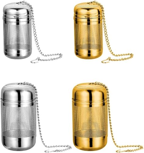 Miniatura 7 de 1 colador de té, infusor de té de acero inoxidable, hojas de té, condimentos de especias, tetera, filtro de café de malla fina (S, plateado)
