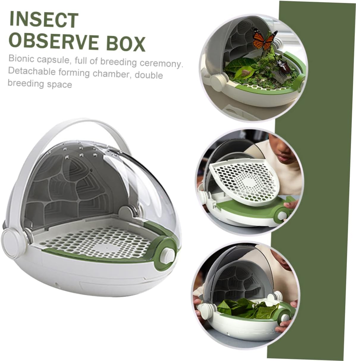 BESTonZON Transparent Silkworm Raising Capsule Portable Observation Box for Boy Girl Multi-Purpose Insect Breeding Container Detachable Design for Easy Use for Silkworm Enthusiasts