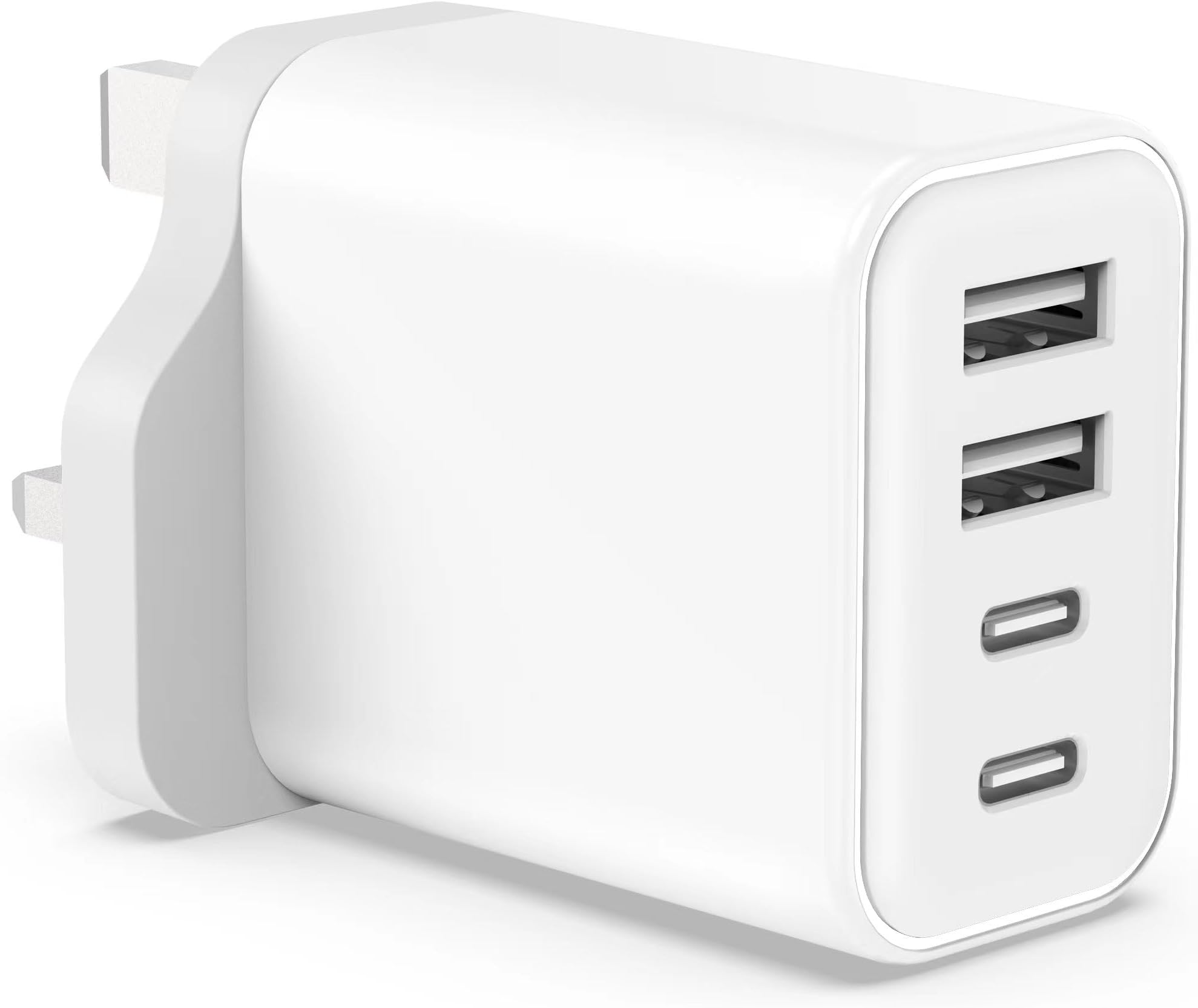Baokuan 40W USB C Plug Fast Charger for iPhone 16 15 14 13 12 11 Pro Max SE XS XR X 8 Plus, Pad, Galaxy,Tablet, 4-Port Multi UK USBC Charging Adaptor Type C PD Power Wall Adapter 4U 2