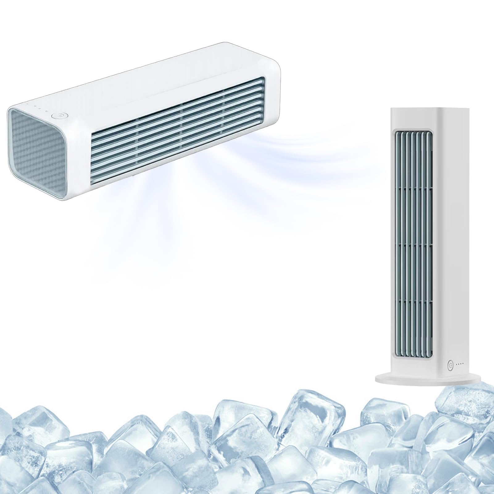 Breezamax, Ventilador de Aire Acondicionado Enfriador de Aire, pequeño y Compacto Ultra silencioso energética eficiente, Alto Viento de enfriamiento montado en la Pared