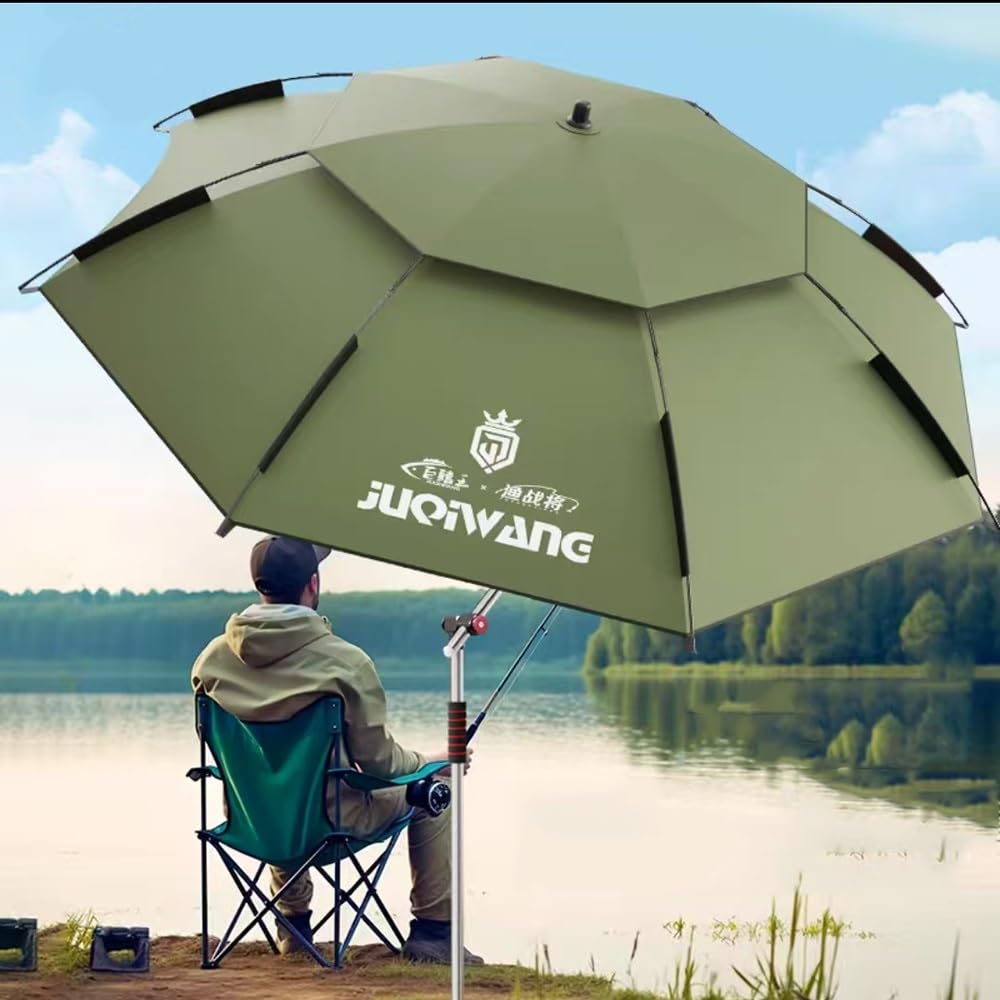Camping Sonnenschirme Große Strandschirm Kippbar Angelschirm Mit Anker, Tragbarer Sonnenschutz Picknick-Schirm Für Garten Terrasse Markt Pool(2.4 m(8ft))