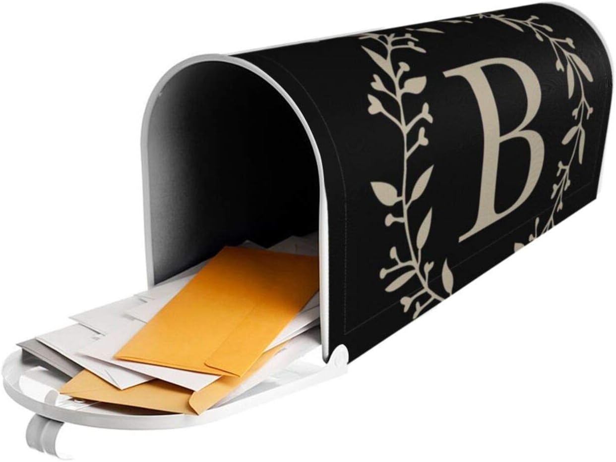 Foruidea Classic Monogram Letter B Mailbox Covers Magnetic Mailbox Wraps Post Letter Box Cover Standard Oversize 21 X 18 MailWrap Garden Home Decor