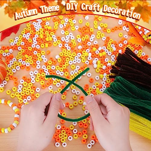 Cuentas de poni de otoño Whaline con limpiapipas para pulseras 4