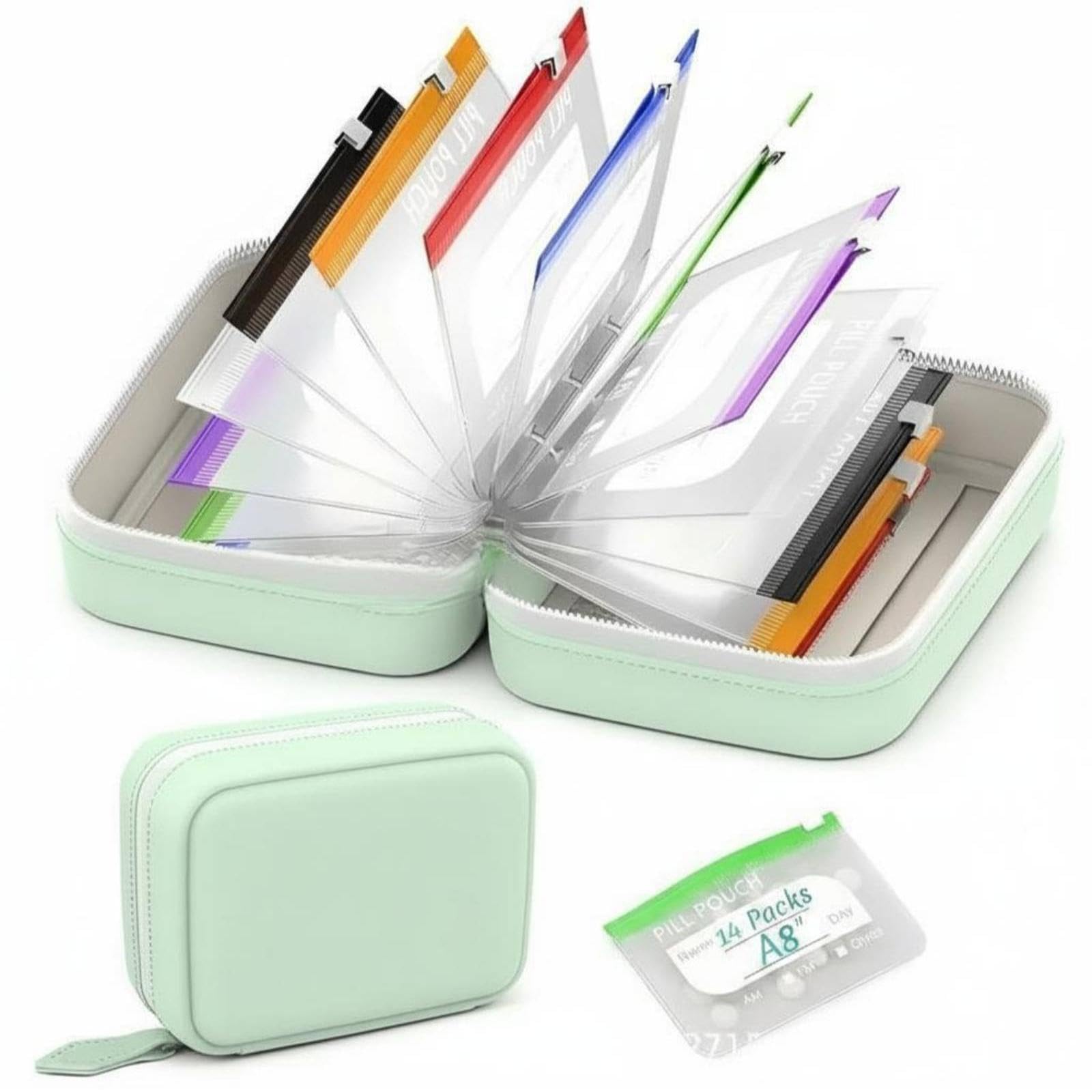 Silicone Storage Pouch Food-Grade Zippered Silicone Pouch Molded Compact Zippered Organizer Green-image-17