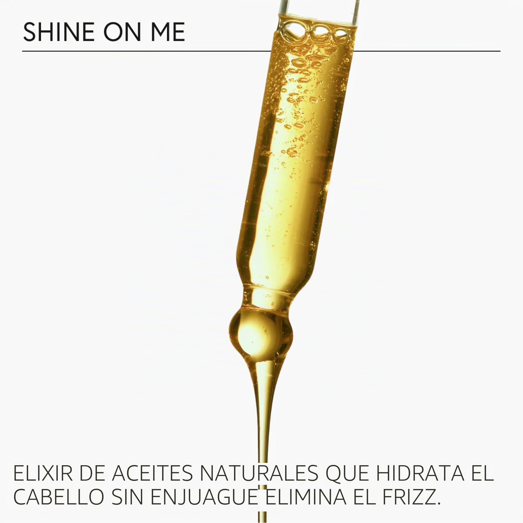 MONCHO MORENO Shine On Me - Aceite Reparador Antifrizz con Aceite de Argán y Vitamina E - Fortalece y Aporta Brillo sin Engrasar - Sérum para Cabello Seco y Dañado (50 ml)