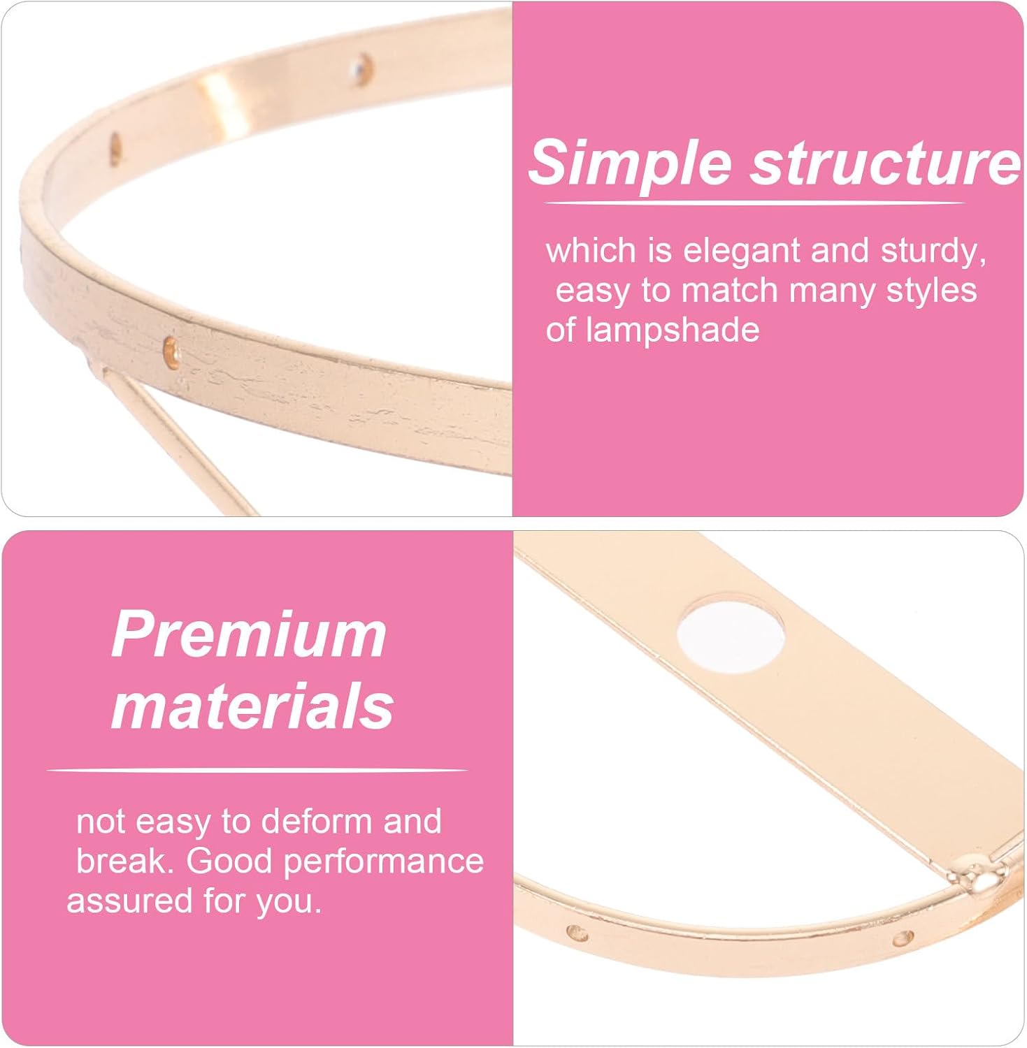 TEHAUX Diy Lampshade Frame Wire Lamp Shade Frame for Desk and Hanging Lamps Shells Chandelier Accessory 2.34X2.34X1 Inch Sturdy Lamp Holder for Home Lighting Projects