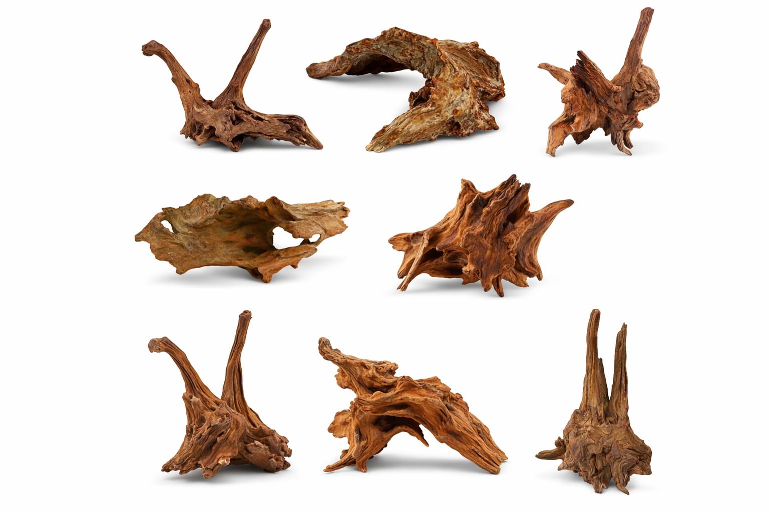 Azil Natural Driftwood Root Mix - 2 lb (13''-17'') Perfect Aquarium Decoration! Ideal for Fish Tanks, Freshwater Aquariums, terrariums, aquascaping, hardscaping,Aquatic Plants. (Driftwood 5'' - 8'')