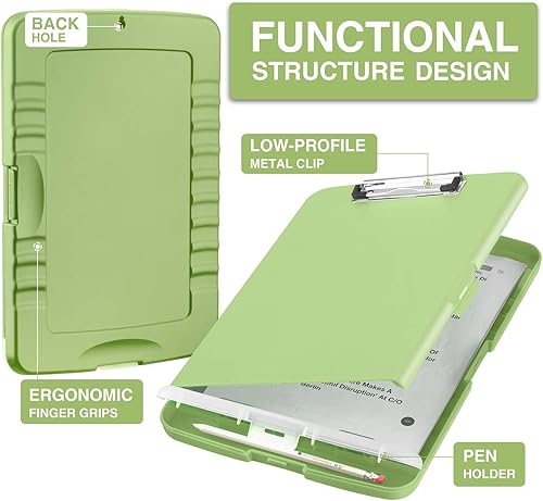 Miniatura 2 de Sooez Portapapeles con almacenamiento, tableros de clip de alta capacidad de 8.5 x 11 pulgadas con almacenamiento, carpeta de portapapeles de