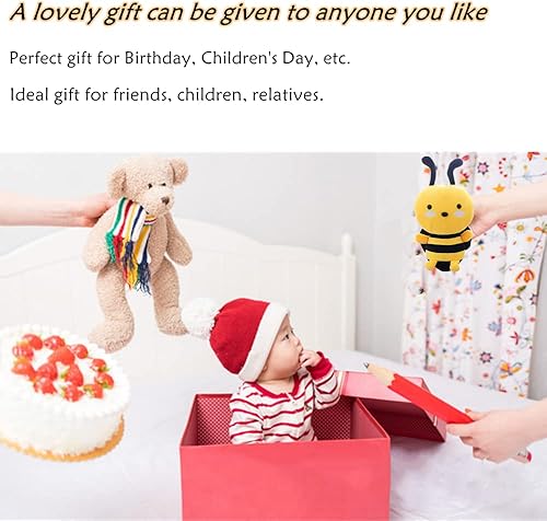 Miniatura 6 de AUCOOMA Peluche de abeja de peluche, lindo juguete de peluche de abeja para niños, niñas, muñeca de 7.8 pulgadas