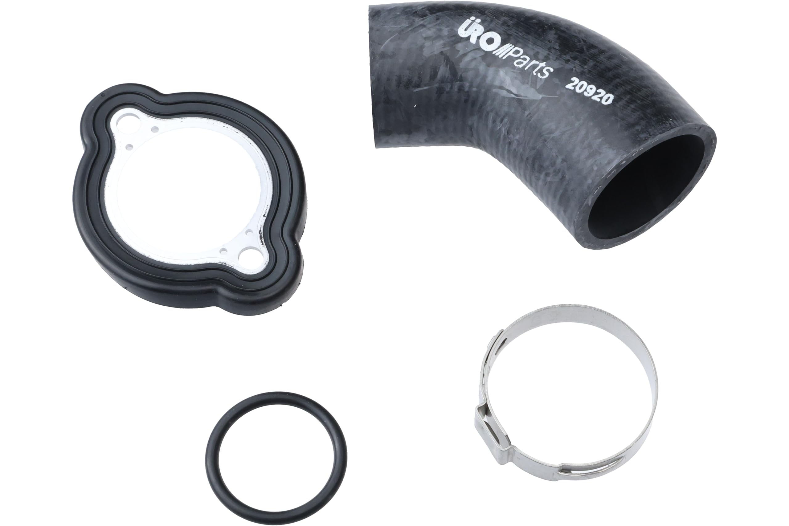 URO Parts 11537555281R Engine Coolant Hose Repair Kit, Repair kit includes hose elbow (1), hose clamp (1) o-ring (1), and gasket (1).