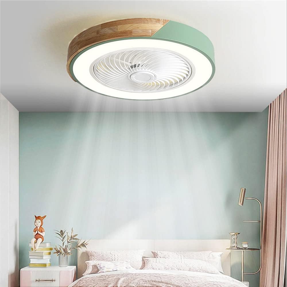 Ventilador De Techo con Luz Led Y Mando a Distancia, Aspas Ocultas, Temporizador, 3 Velocidades Dormitorio Lamparas Ventilador
