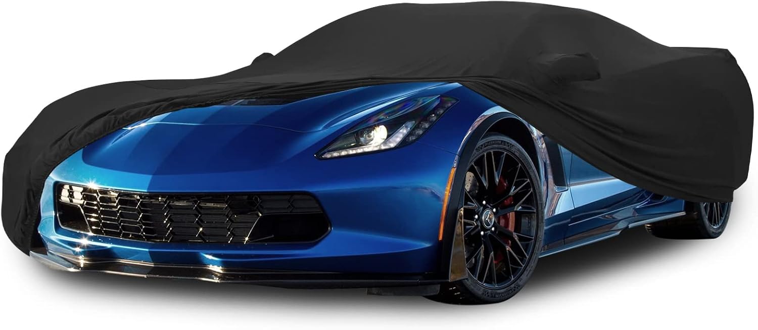 Car Cover Indoor Compatible with Corvette C6 2005-2013, Stretch Satin Dust-Proof Protection Ultimate Custom Full Car Cover for Underground Garage, Car Show