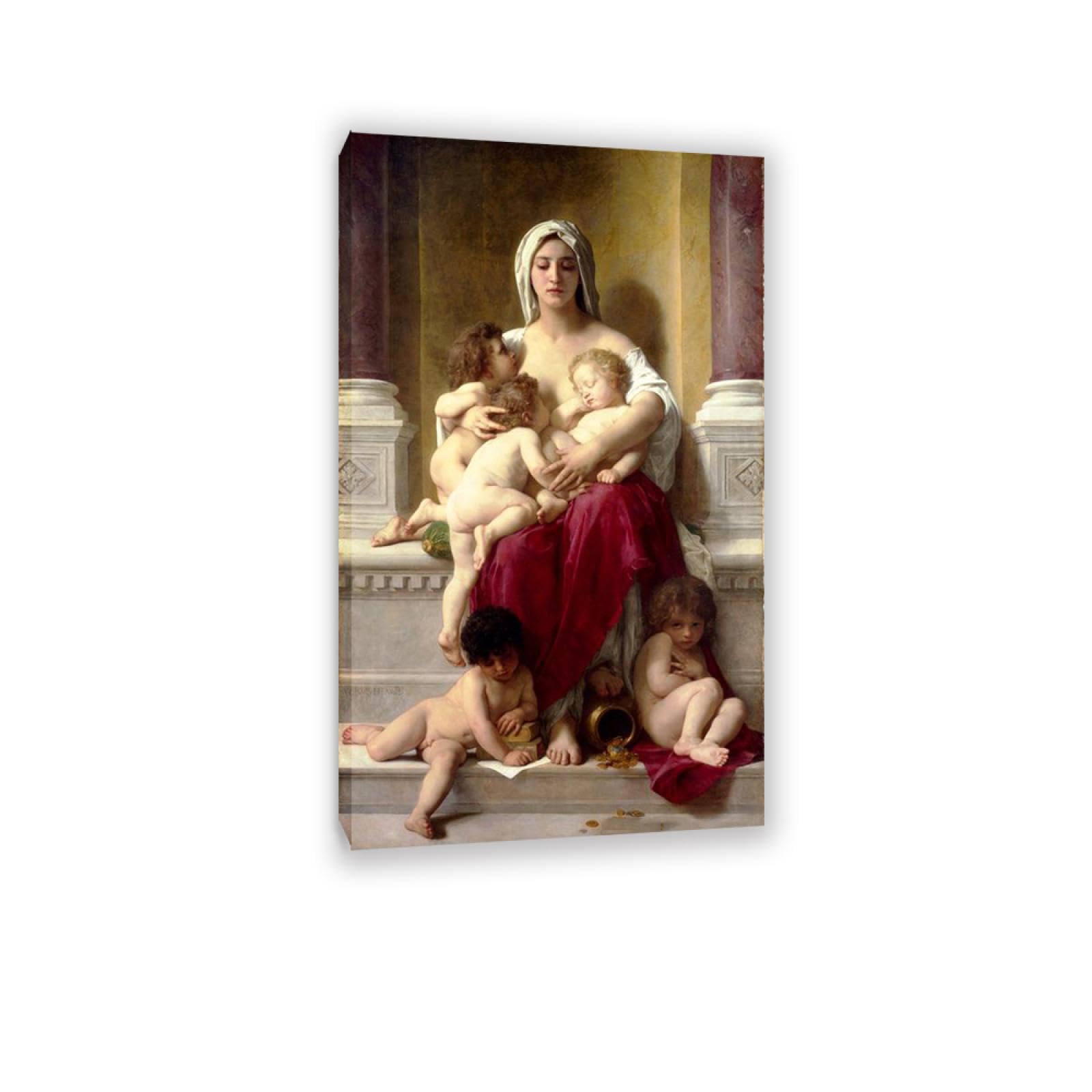RXNHGJDS William-Adolphe Bouguereau Wall Art Charity Fine Art Portrait Wall Painting Aesthetic Wall Decor for Living Room Bedroom Bathroom Home Decor 120x70cm Inner frame