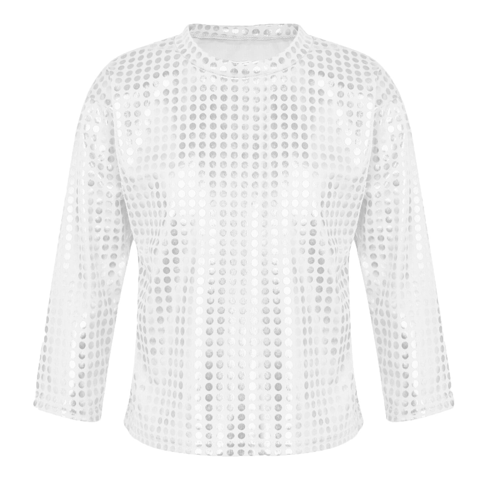 Generisch Camiseta para niña, estrella, niña, informal, lentejuelas, disfraz de fiesta, carnaval, vestido de manga larga, traje para hombre