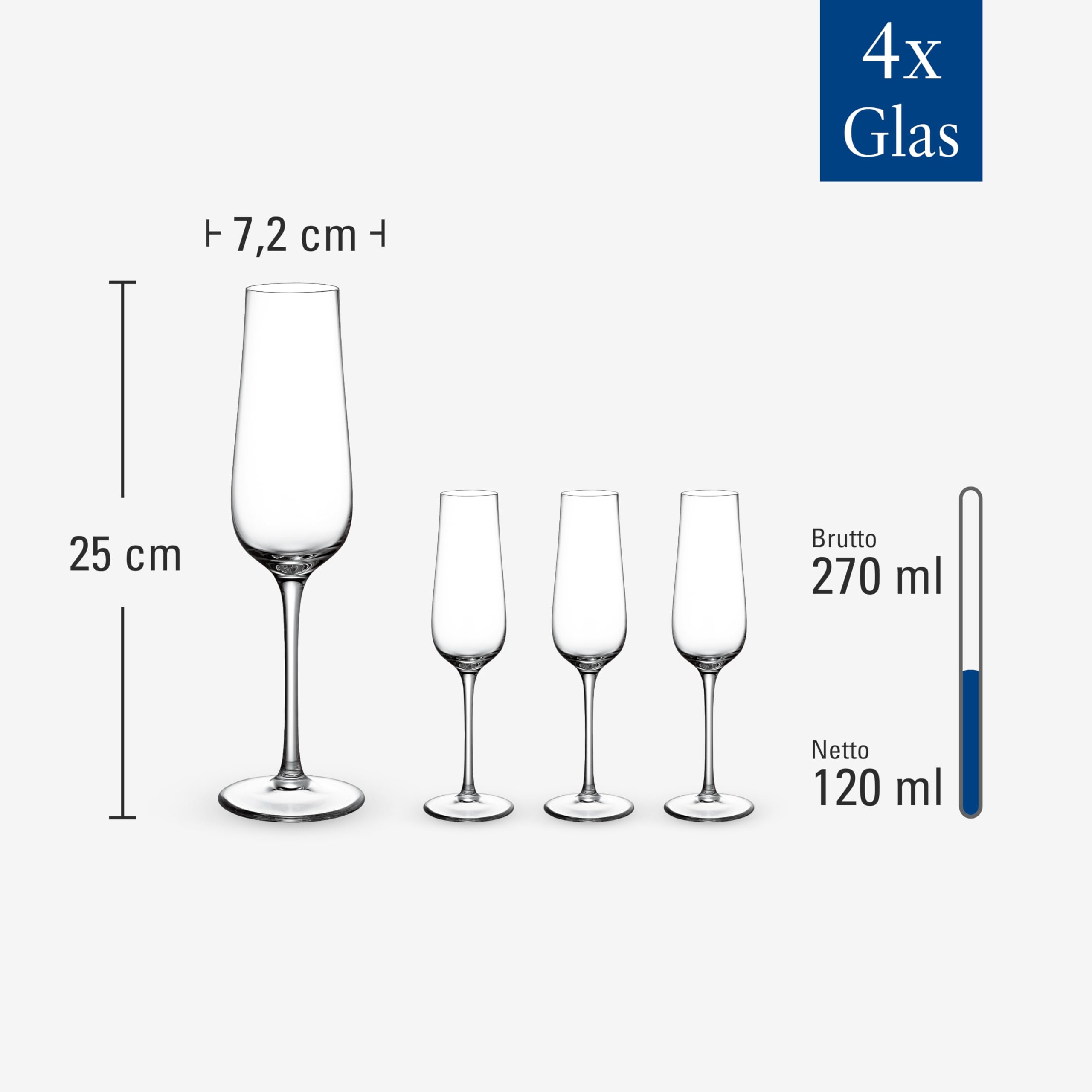 Villeroy & Boch - Purismo Specials ensemble de verres à champagne 4 pcs transp., lave-vaisselle, élégant ens. 4 verres pr vins mousseux (pétillants, champagne ou prosecco), flûtes champ., cristallin