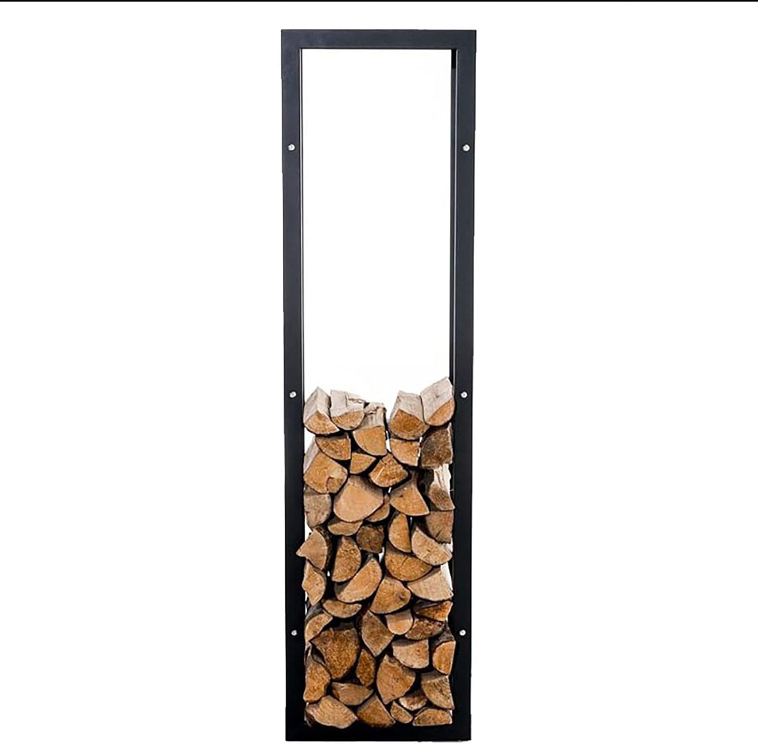 LVLONG Black Log Store Wood Rack for Firewood, Extra Tall Indoor Outdoor Farmhouse Metal Firewood Rack Fireplace, 130cm/51in Tall Log Storage Holder