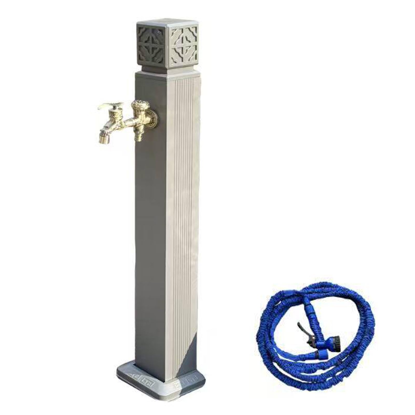 Vertical Garden Water Column, Freeze Proof Outdoor Faucet Water Column, Courtyard, Lawn, Farm, and Backyard Irrigation(Grey,100cm/39.4in)