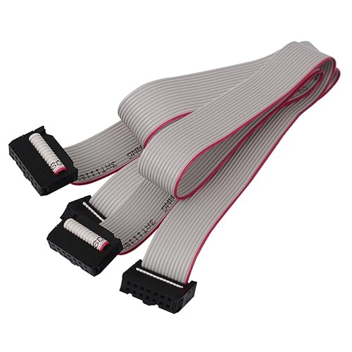 uxcell IDE - Cable de cinta plano, hembra a hembra, 14 pines, 0.100in, 19.7in, 2 piezas