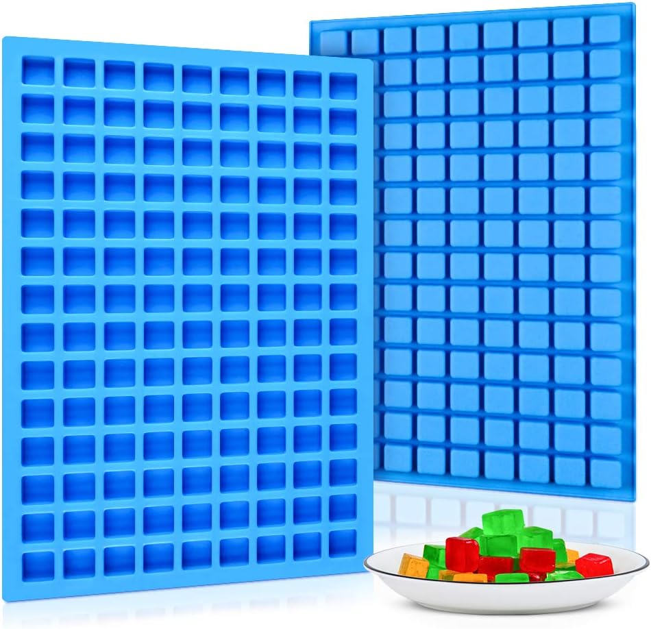 CAKETIME Square Silicone Candy Molds - Mini Silicone Molds for Hard Candy, Chocolate, Gummy, Caramel, Ganache, Ice Cubes (2)