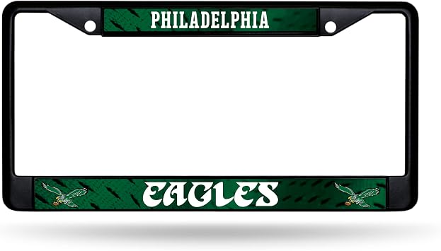 Rico Industries NFL Football Black Chrome Frame with Decal Inserts 12" x 6" Car/Truck Auto Accessory