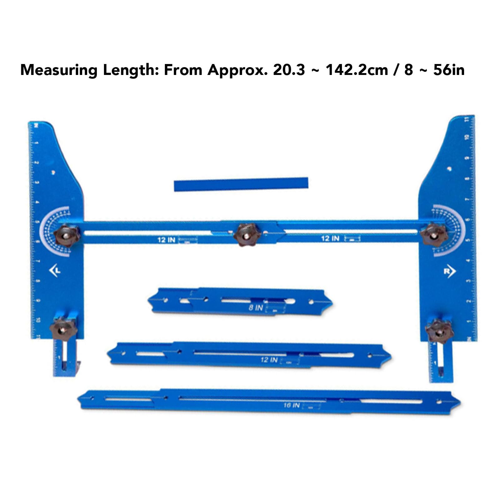 OVAQUIXI Aluminium Alloy Stair Tread Gauge, 8-56 inch Adjustable Template Tool, for Staircase Measurement - Image 4