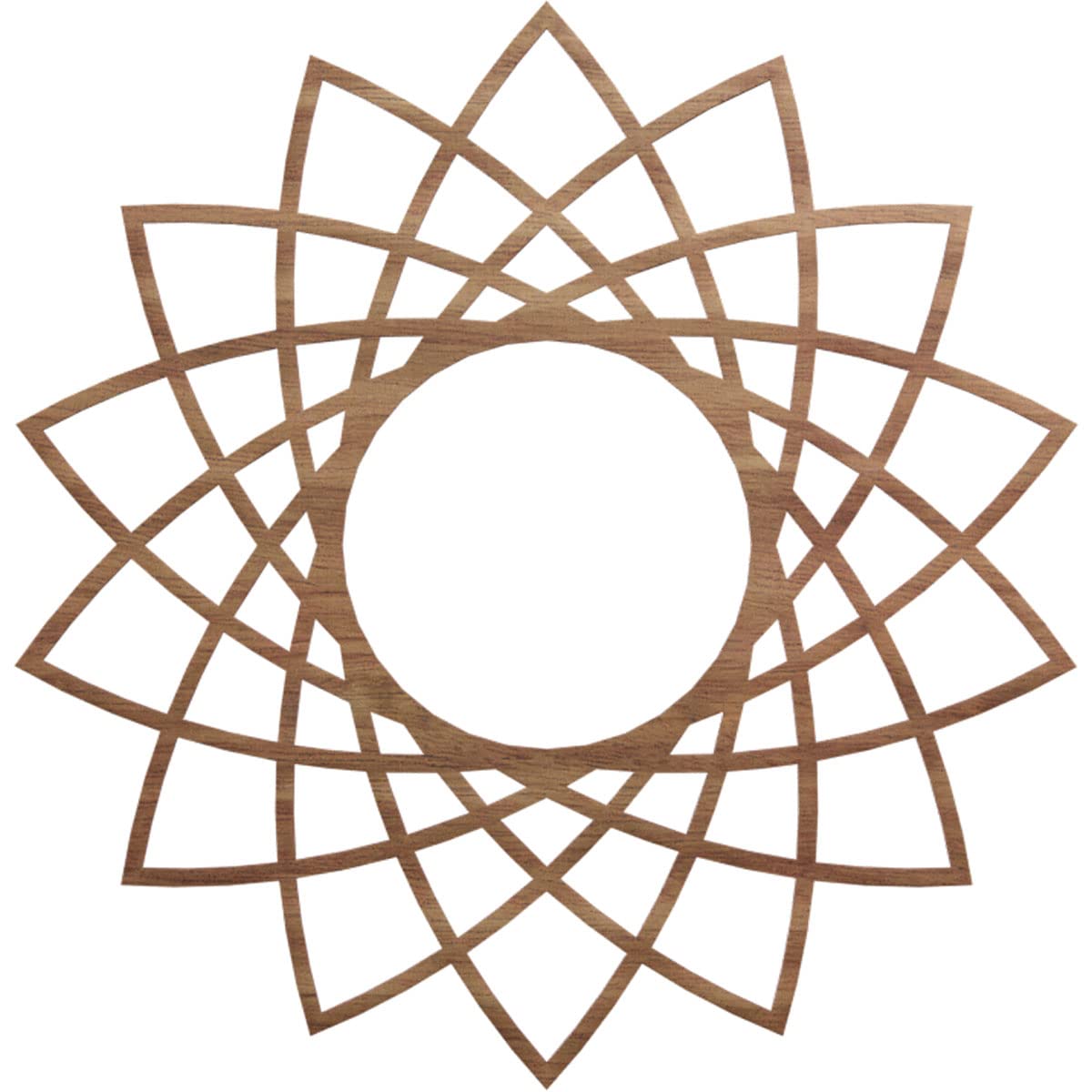 Ekena Millwork 32"OD x 12 3/8"ID x 3/8"T Eleanor Wood Fretwork Pierced Ceiling Medallion, Walnut
