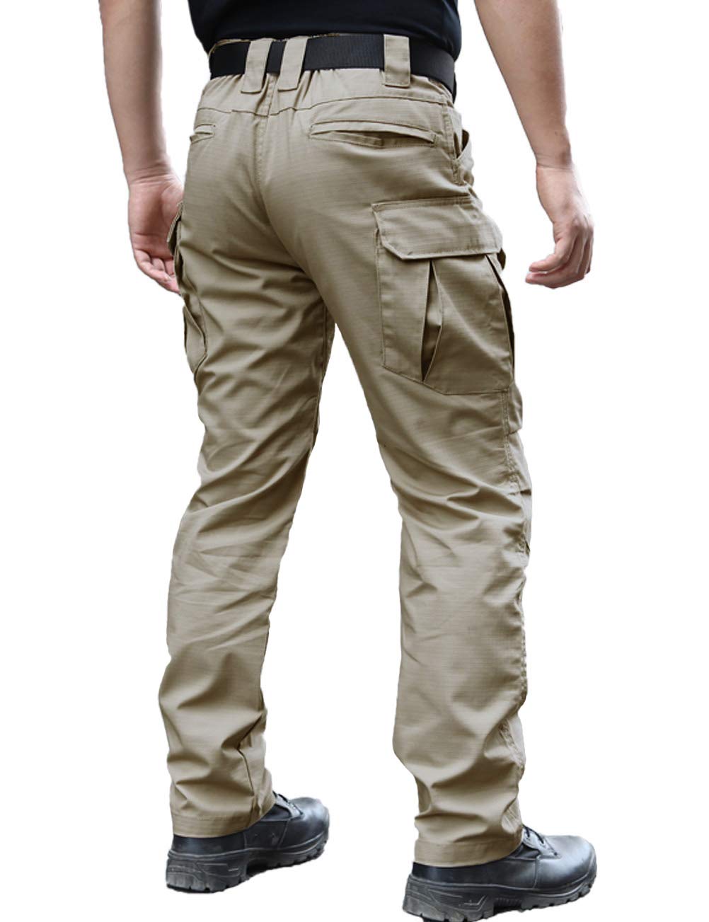 Pantalones Resistentes al Agua para Hombres Pantalones de Trabajo de Carga Militar de Combate táctico de Ajuste Relajado con Bolsillo múltiple