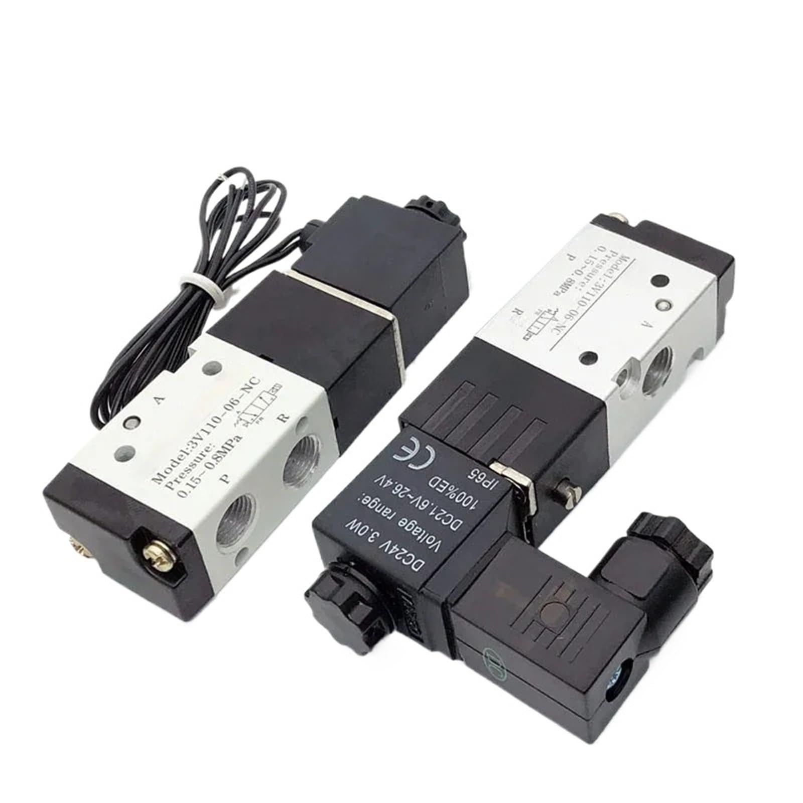 Válvula solenoide 3V110-06 de 3 vías y 1/8" con rosca precisa para optimizar maquinaria