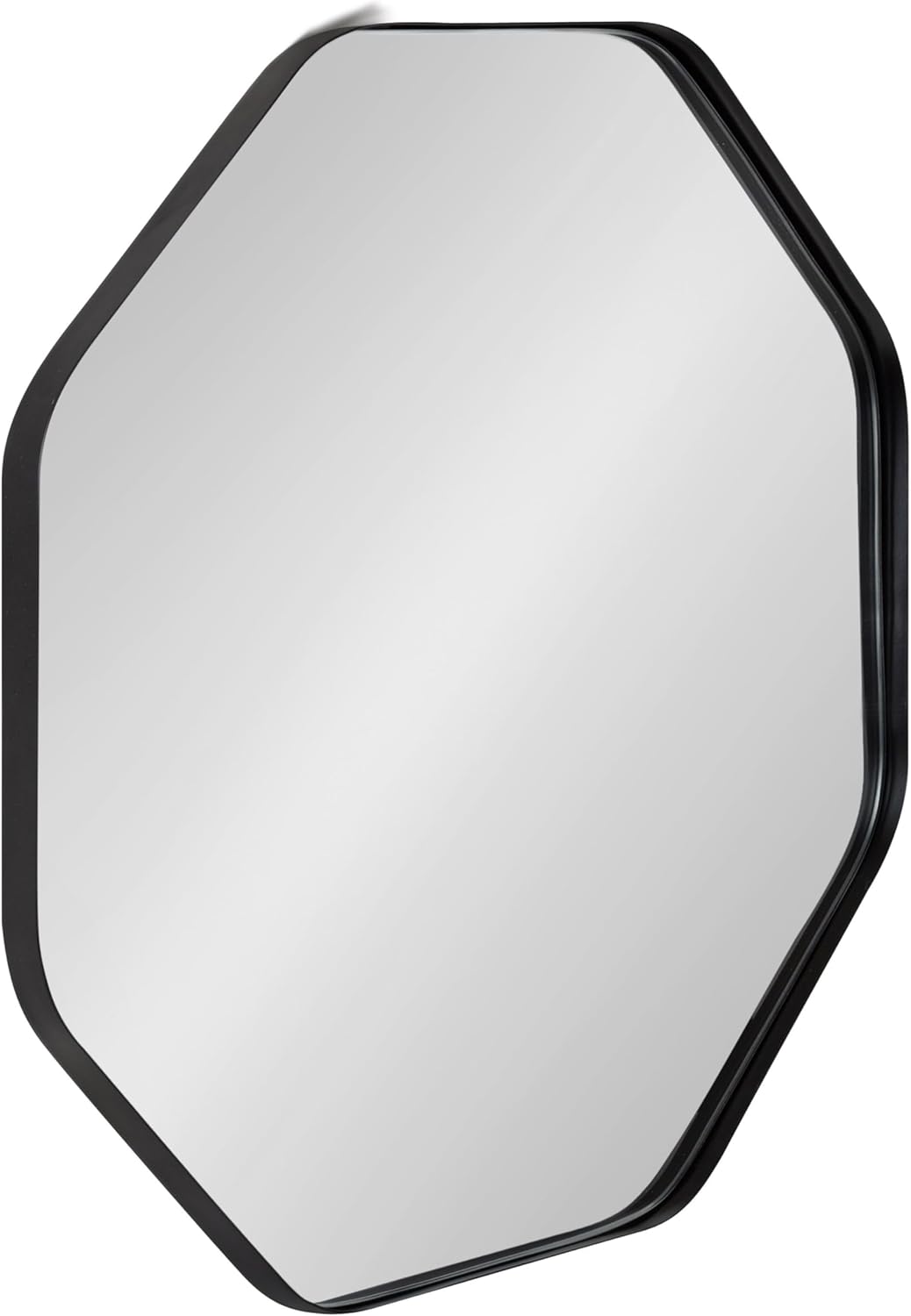 Kate and Laurel Rollo Midcentury Octagon Wall Mirror, 24 x 24, Black, Decorative Geometric Decor for Wall