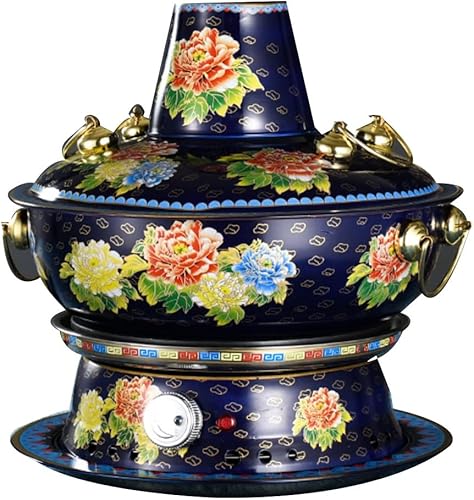 Ollas de fondue de carbono eléctrico de doble propósito, cobre puro, para el hogar, carbón grueso, shabu-shabu cordero, regalo comercial (color