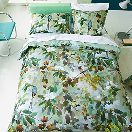 Housse de couette percale de coton Maple Tree Celadon pour chambre cocooning