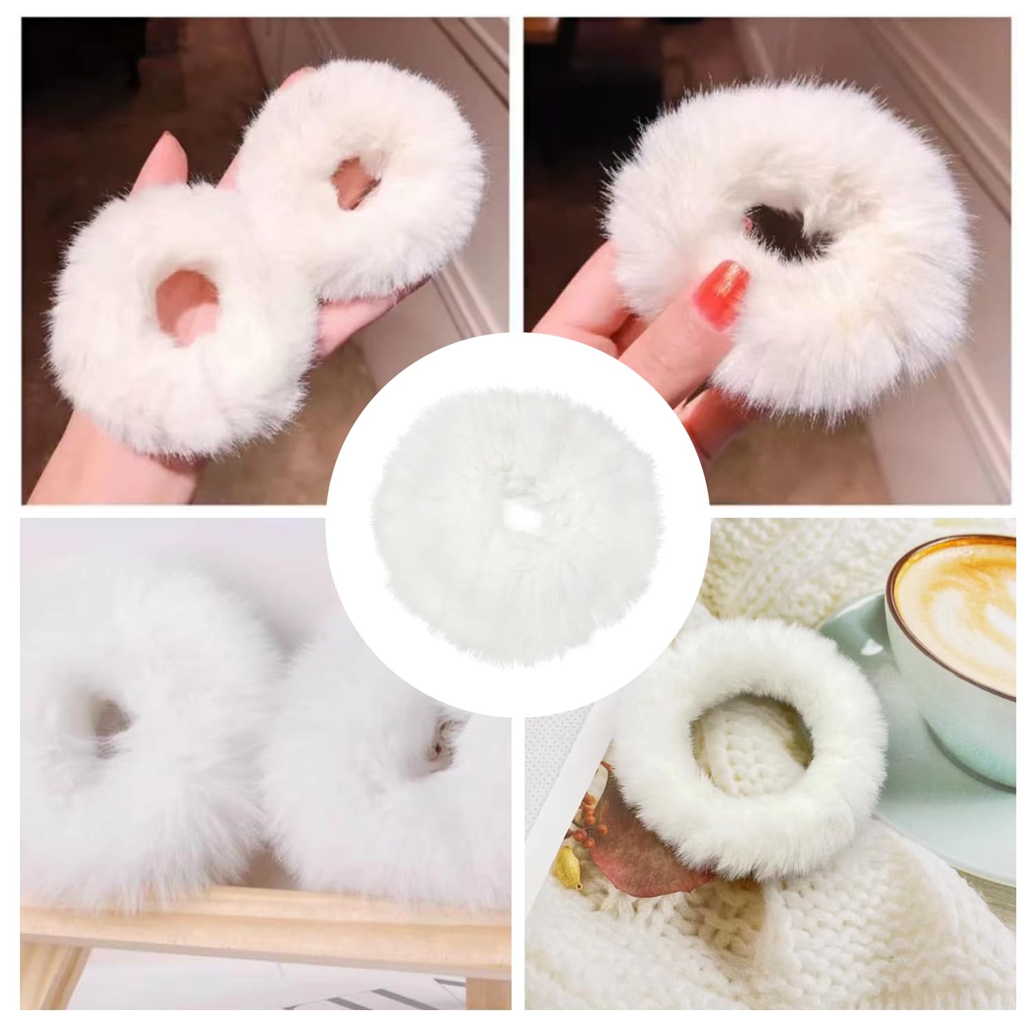 Amazon.co.jp: PAVIKE ヘアゴムモコモコ 髪ゴム可愛い 4個セット