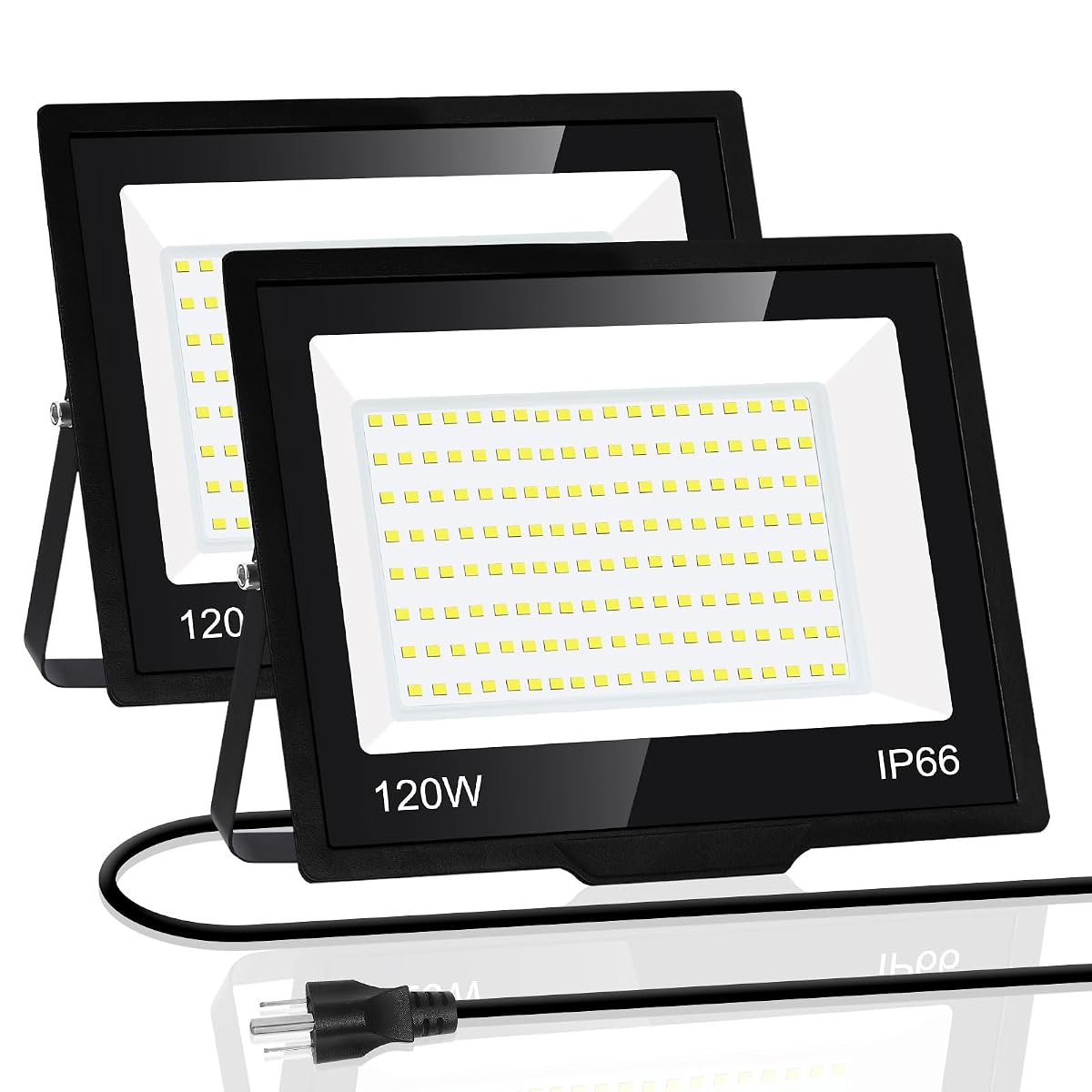 ISUERFY 120W LED Flood Light Outdoor, IP66 Waterproof, 14400Lm, 5000K Daylight