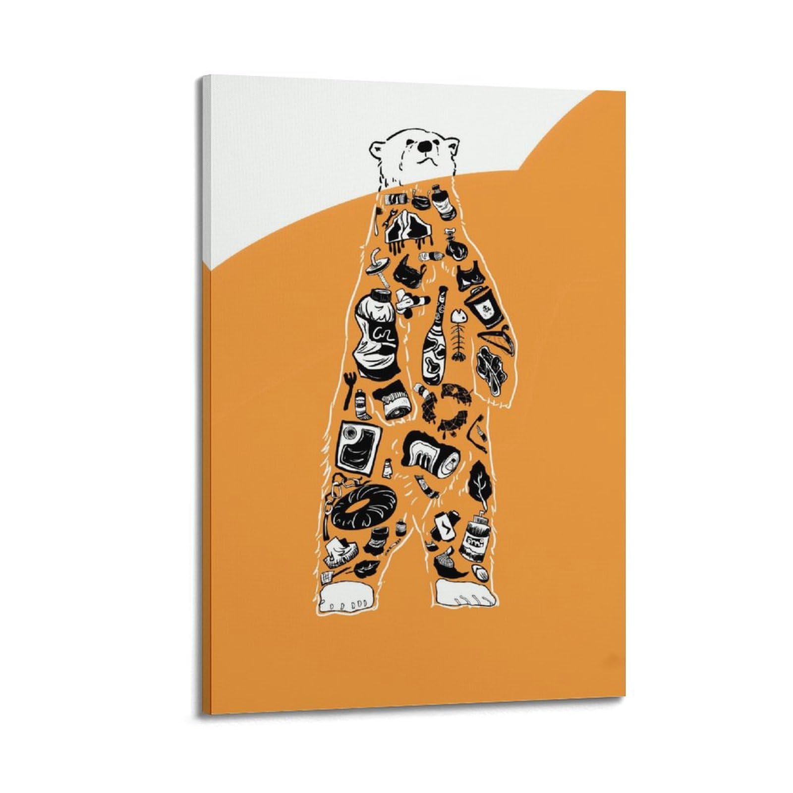 Eisbär, kreatives Tier-Poster, schützt die ökologische Umwelt, dekoratives Gemälde, Leinwand, Wandposter und Kunstdruck, modernes Familienschlafzimmer-Dekor-Poster, 60 x 90 cm