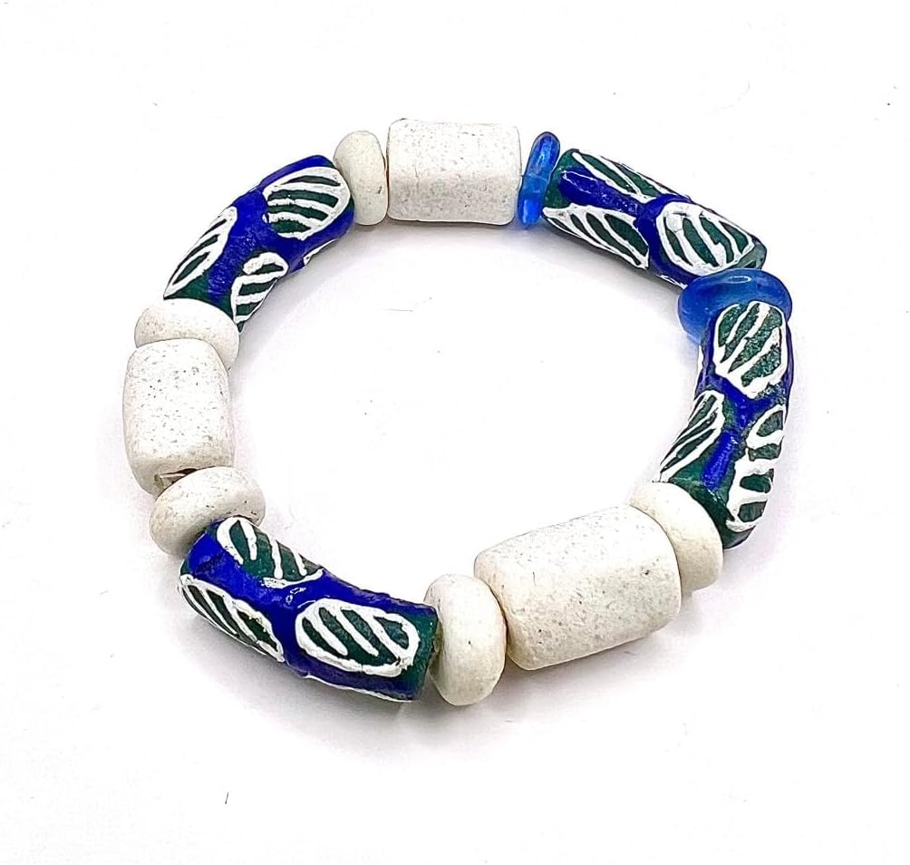 Ghanaian Handmade Powder Glass Trade Bead Bracelet