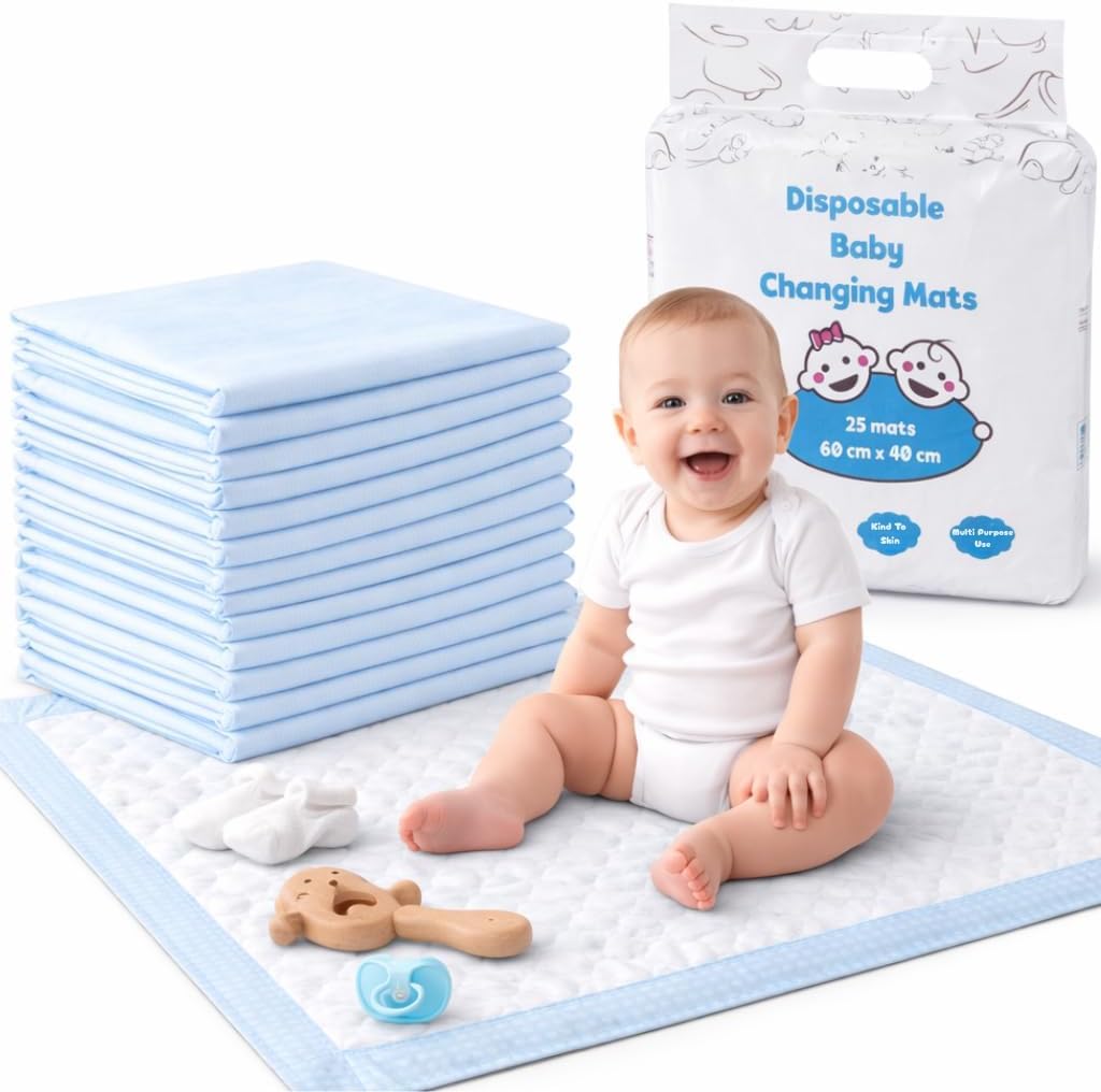 100 x Easy Care Solutions 60 x 40 cm | Portable Baby Changing Disposable Mats | for Babies and Toddlers | Potty Training Mats | 4 Packs of 25