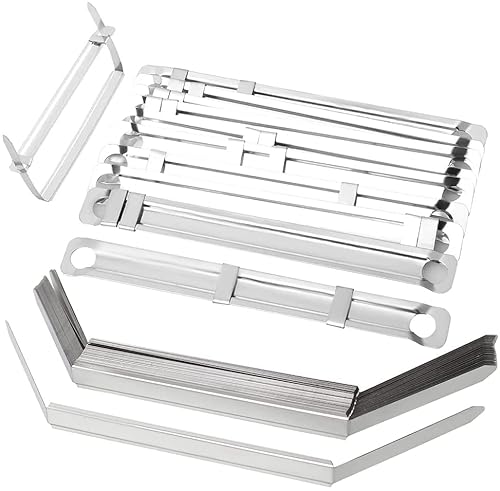 100 Packs File Strip Fasteners, 80mm Acco Paper Fastener Stainless Steel Office Filing Clip