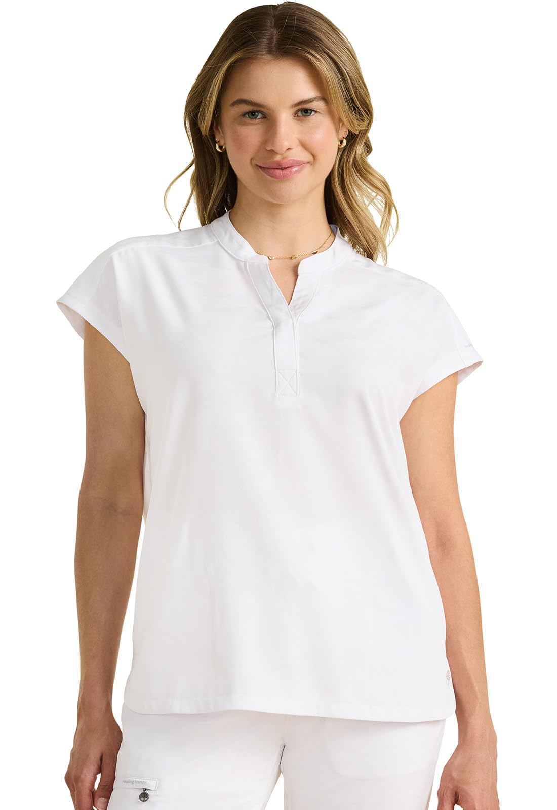 Healing Hands Scrub Top for Women Modern Fit Tee with 2 Pockets, Moisture Wicking, 360° Stretch and Quick Dry Fabric 2352