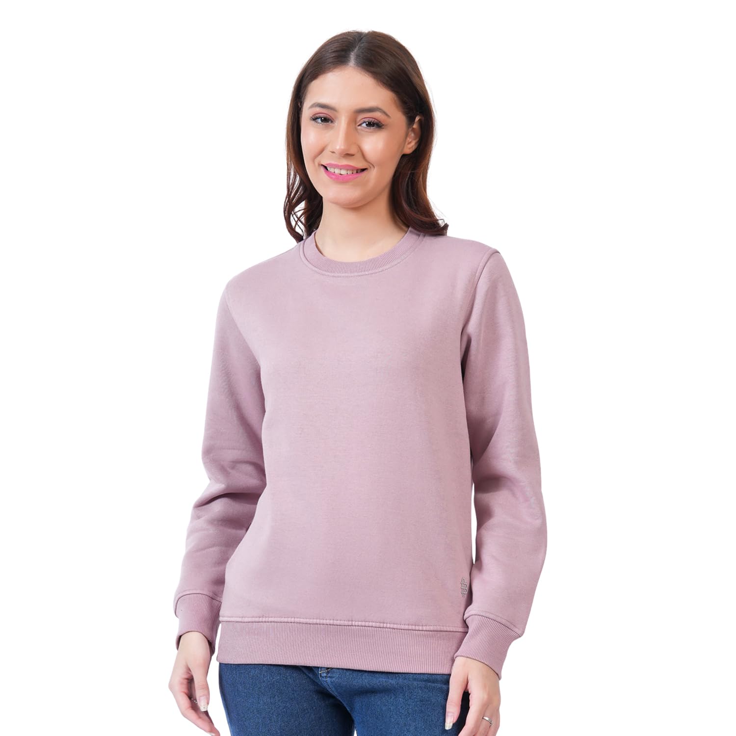 bonjour Women's Super Combed Cotton Rich French Terry Fabric Solid Sweatshirt with Raglan Sleeve Regular Fit Styling-picture-35