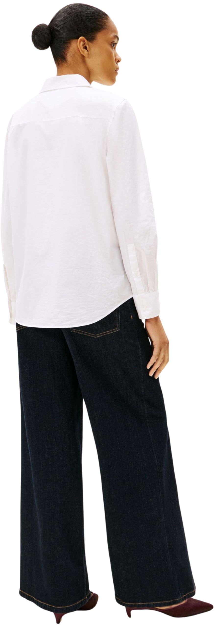 Tommy Hilfiger Camisa Mujer Poplin Regular con Cuello francés