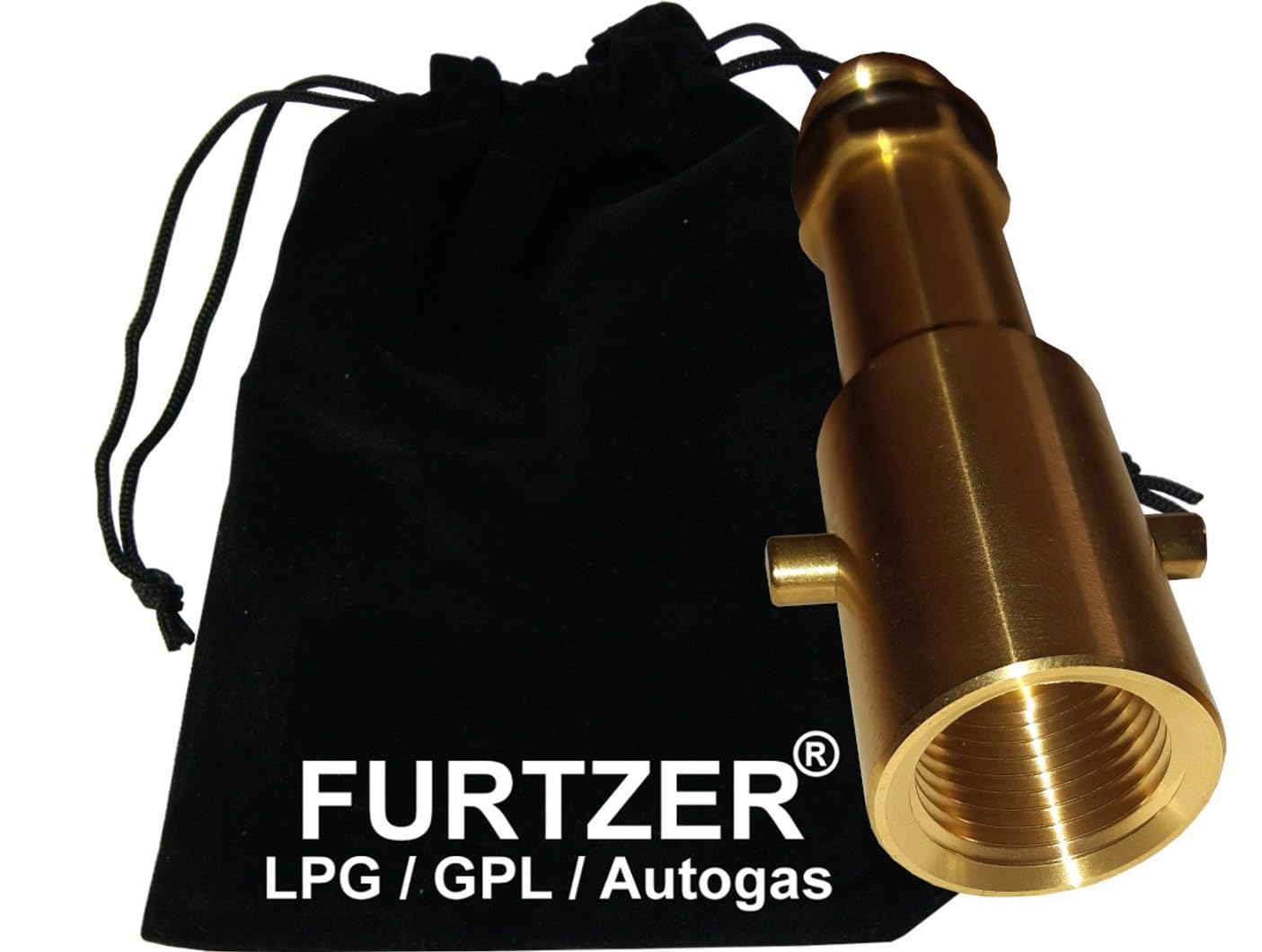 LPG GPL Autogas adaptateur de réservoir M22 BAÏONNETTE version longue (environ 100mm.) avec sac en tissu