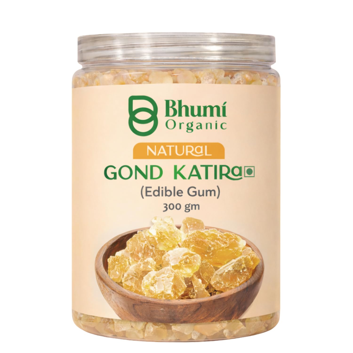 Bhumi Organic Gond Katira (Tragacanth Gum) 300g | Natural Edible Gum for Summer Drinks, Body Cooling Ayurvedic Superfood, Gluten-Free
