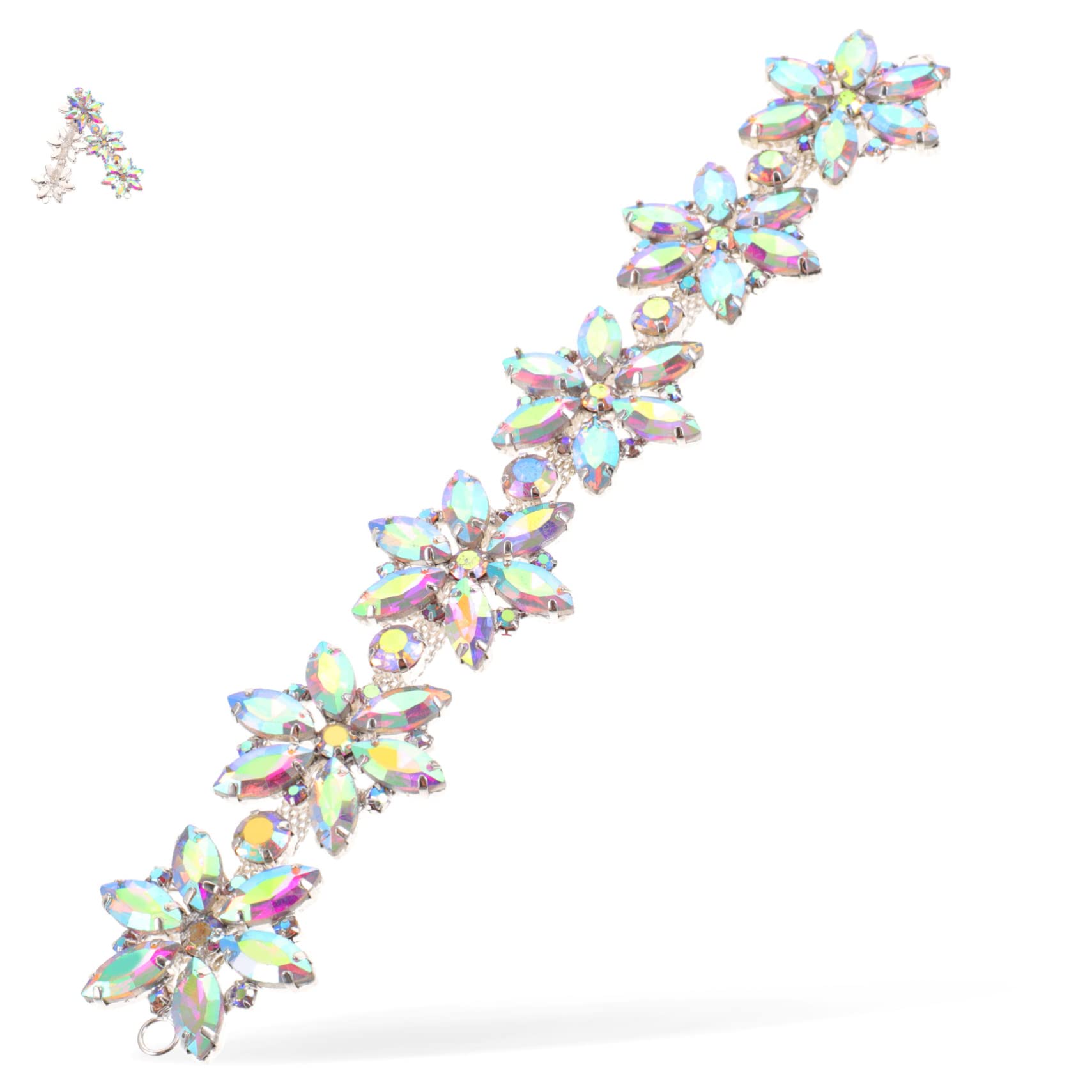 4stücke Glass Rhinestone Applique Blumenapplikation Für Hochzeitskleider Dekoration Für Kleidung Gürtel Und Handarbeiten Ab Farbige Strasssteine