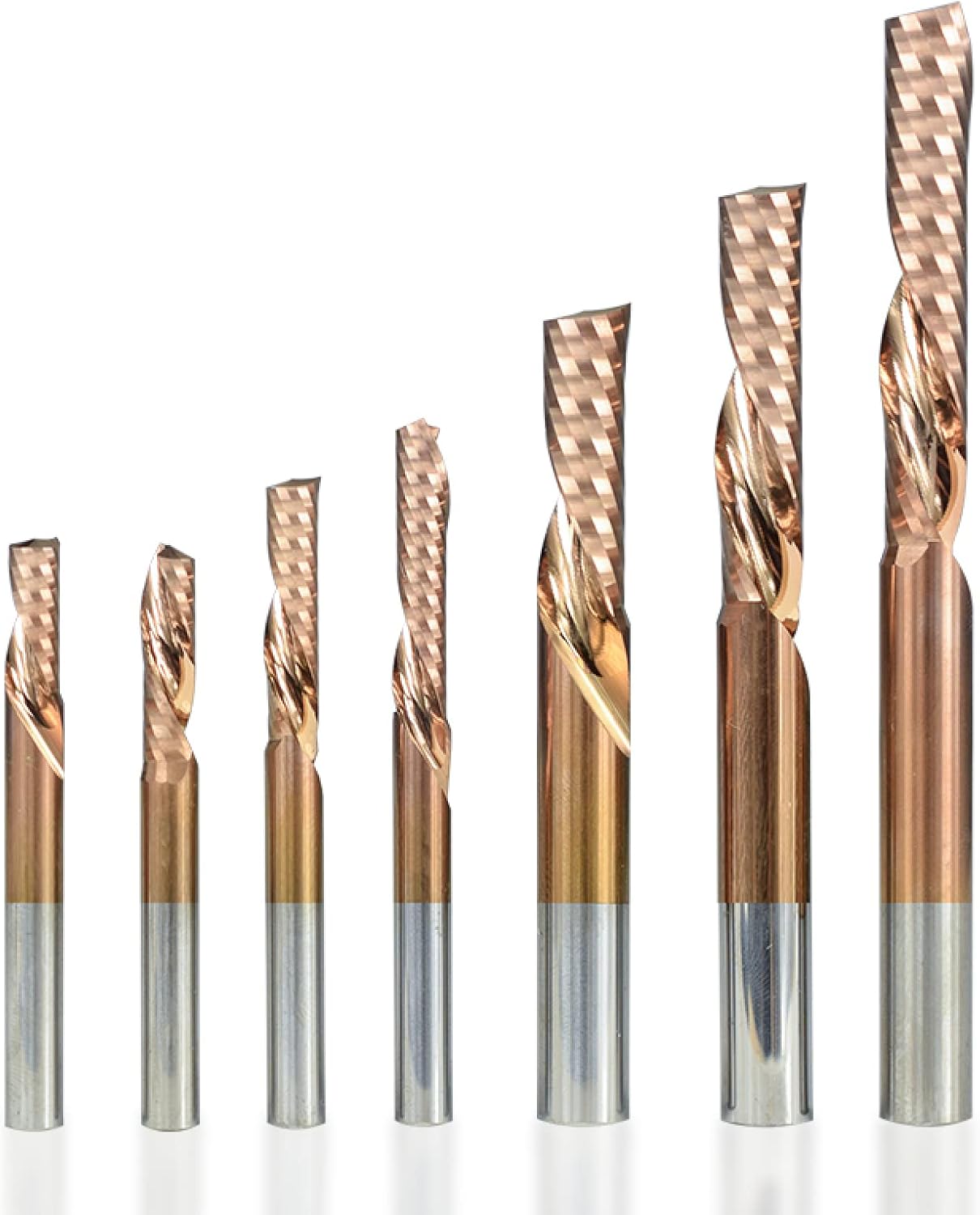Drill Bit Down Cut Mill TiCN Coated CNC Router Bit Single Flute End Mill Carbide Milling Cutter,8x8x25x70
