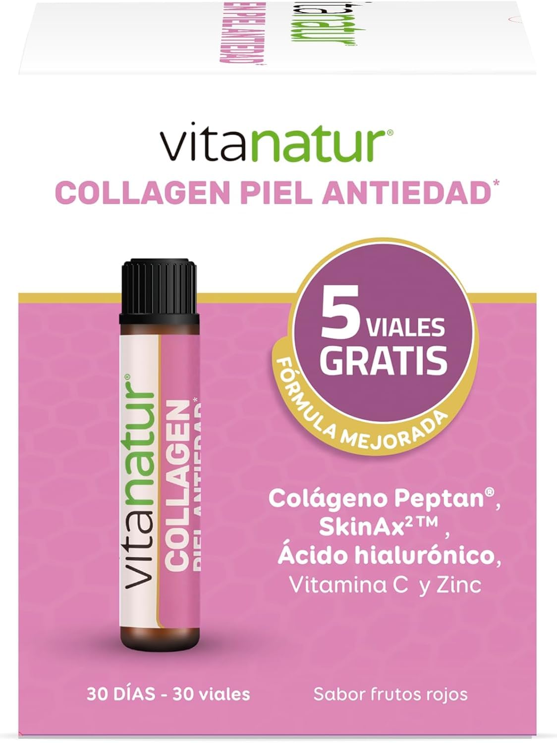 Vitanatur - Collagen Piel, Complemento Alimenticio, 25+5 Viales