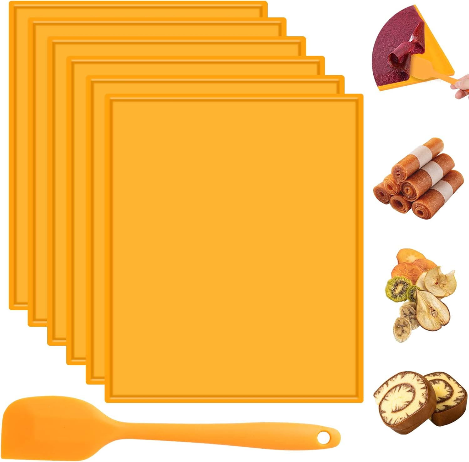 6PCS Silicone Dehydrator Sheets with Edge,Avkast Fruit